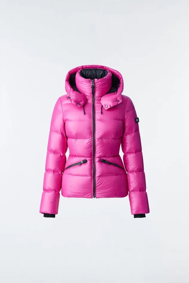 Puffers Women Mackage MADALYN Lustrous Light Down Jacket With Hood For Ladies White Puffers Women Mackage MADALYN Lustrous Light Down Jacket With Hood For Ladies White