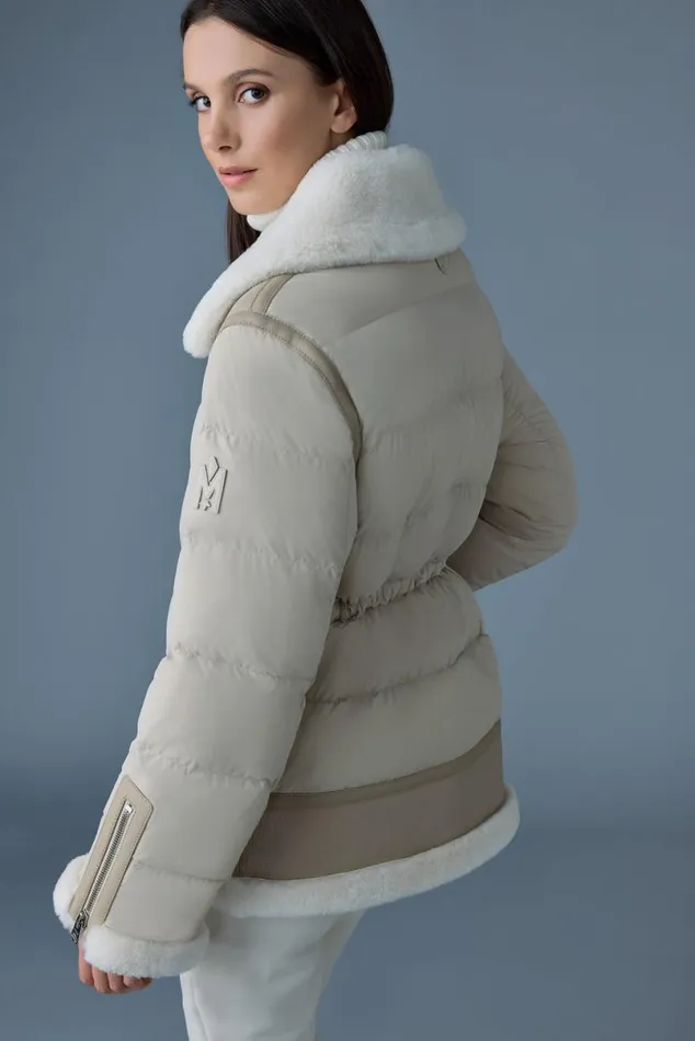 Puffers Women Mackage VANNA Mixedmedia Shearling Down Jacket Trenchnatural Puffers Women Mackage VANNA Mixedmedia Shearling Down Jacket Trenchnatural