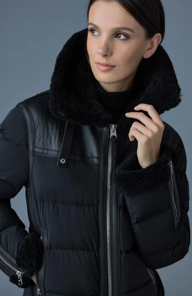 Puffers Women Mackage VANNA Mixedmedia Shearling Down Jacket Trenchnatural Puffers Women Mackage VANNA Mixedmedia Shearling Down Jacket Trenchnatural