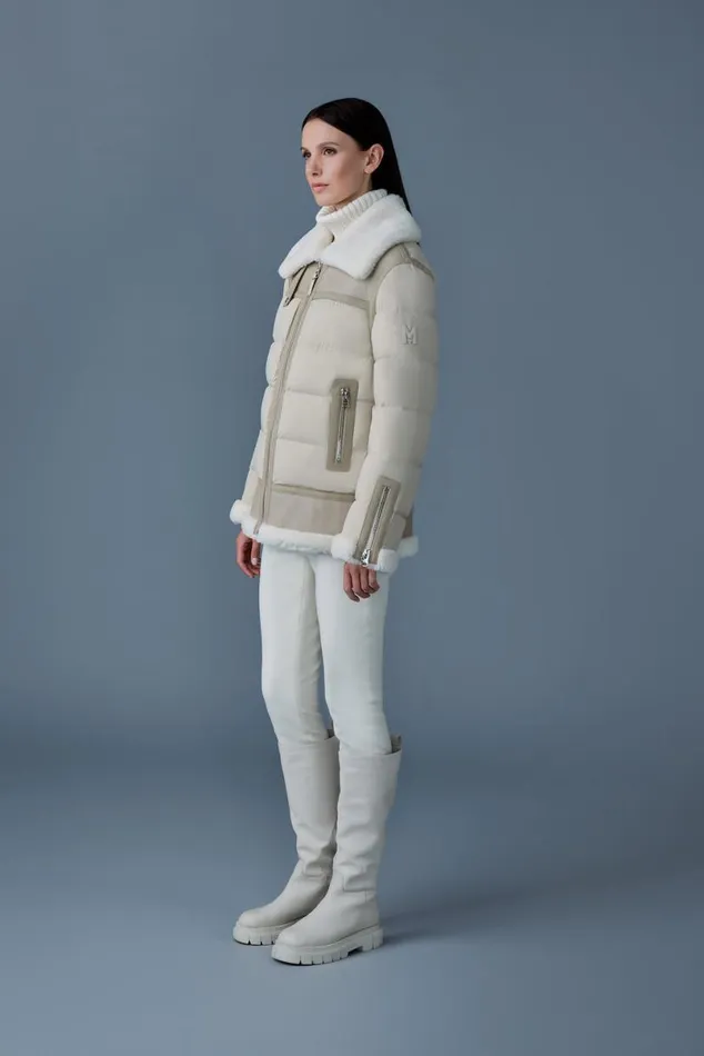 Puffers Women Mackage VANNA Mixedmedia Shearling Down Jacket Trenchnatural Puffers Women Mackage VANNA Mixedmedia Shearling Down Jacket Trenchnatural