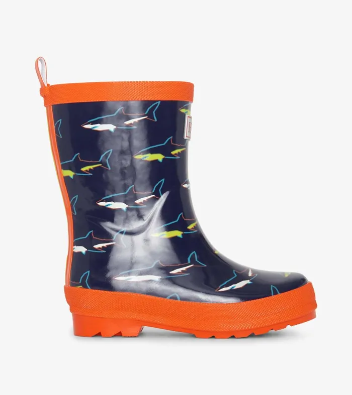 Rainwear BoysBaby and Toddler Hatley Boys Shark Shiny Rain Boots