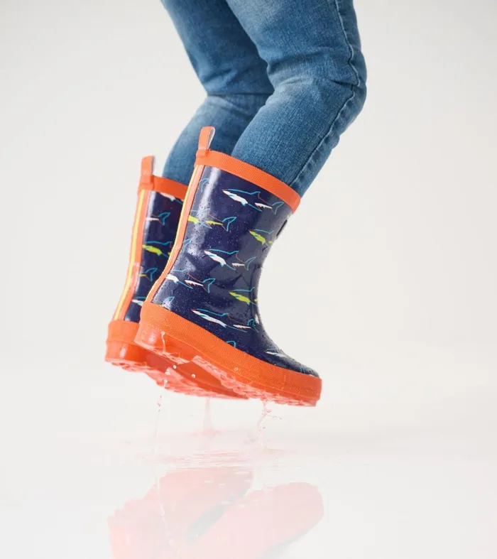 Rainwear BoysBaby and Toddler Hatley Boys Shark Shiny Rain Boots