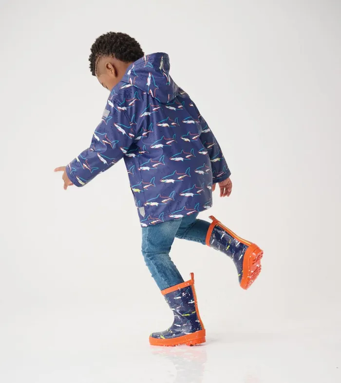 Rainwear BoysBaby and Toddler Hatley Boys Shark Shiny Rain Boots
