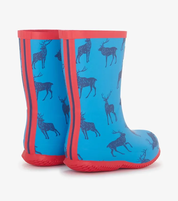 Rainwear Boys Hatley Boys Blue Elks Packable Rain Boots