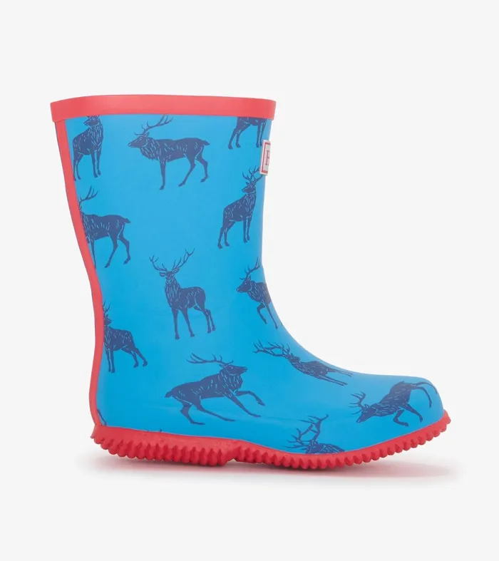 Rainwear Boys Hatley Boys Blue Elks Packable Rain Boots