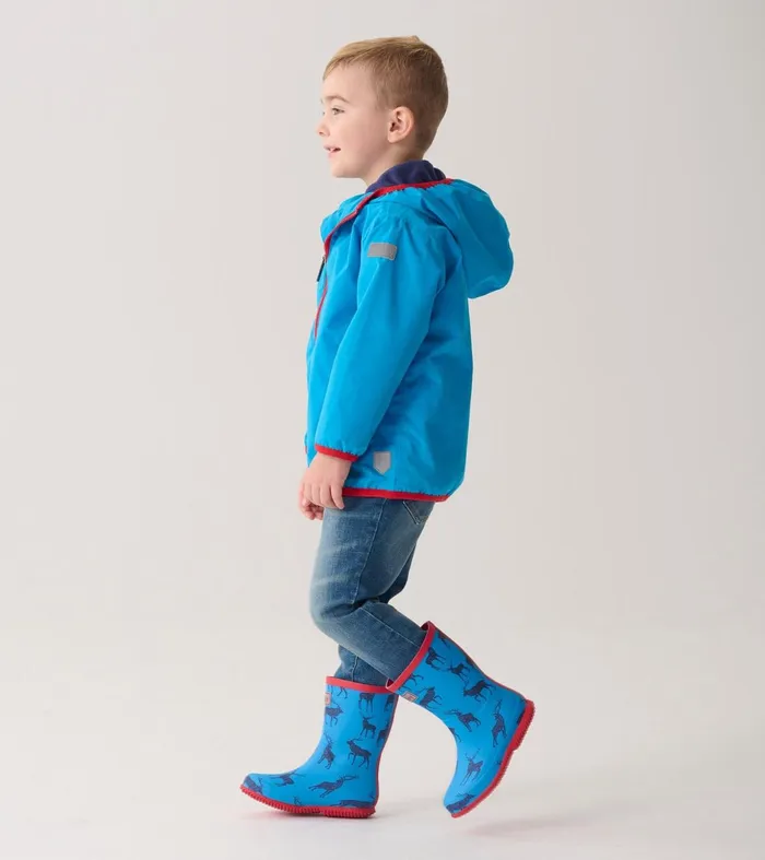 Rainwear Boys Hatley Boys Blue Elks Packable Rain Boots