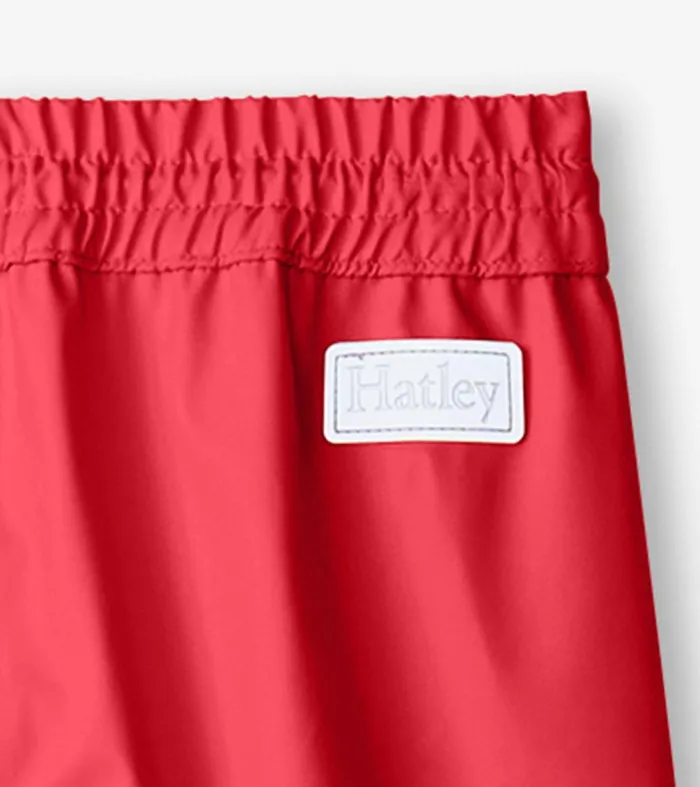Rainwear GirlsBoys Hatley Red Rain Pants