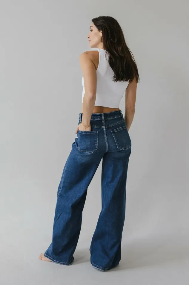 Reese Wide Leg Jeans Medium Wash Women Bohme Denim