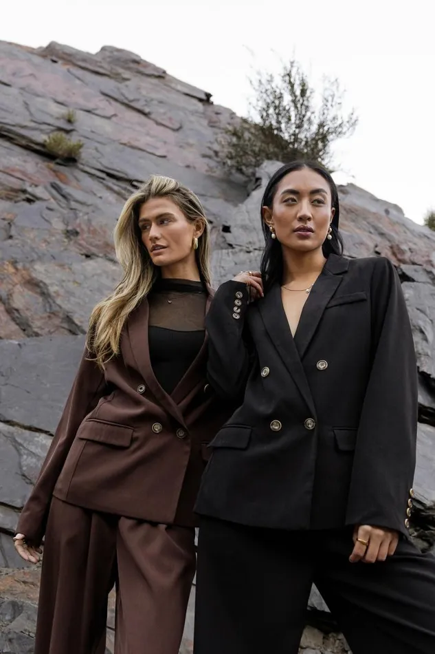 Romaine Blazer In Brown Brown Women Bohme Outerwear