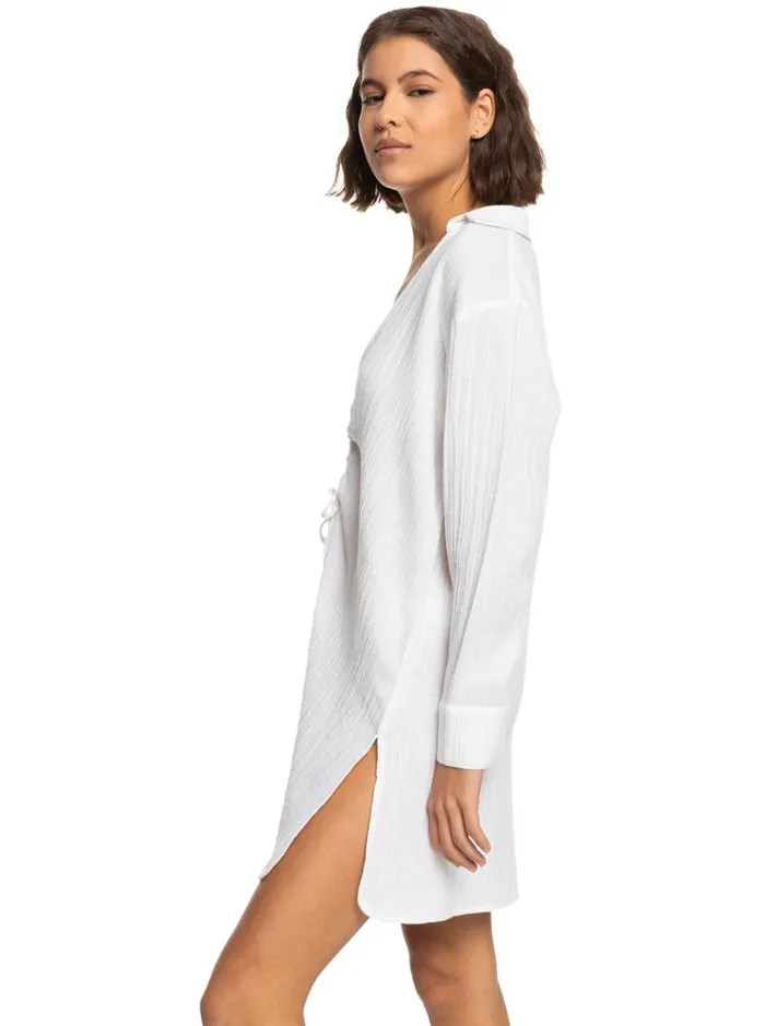 Roxy Cover Ups Sun And Limonade Shirt Dress Bright White 8211 Women