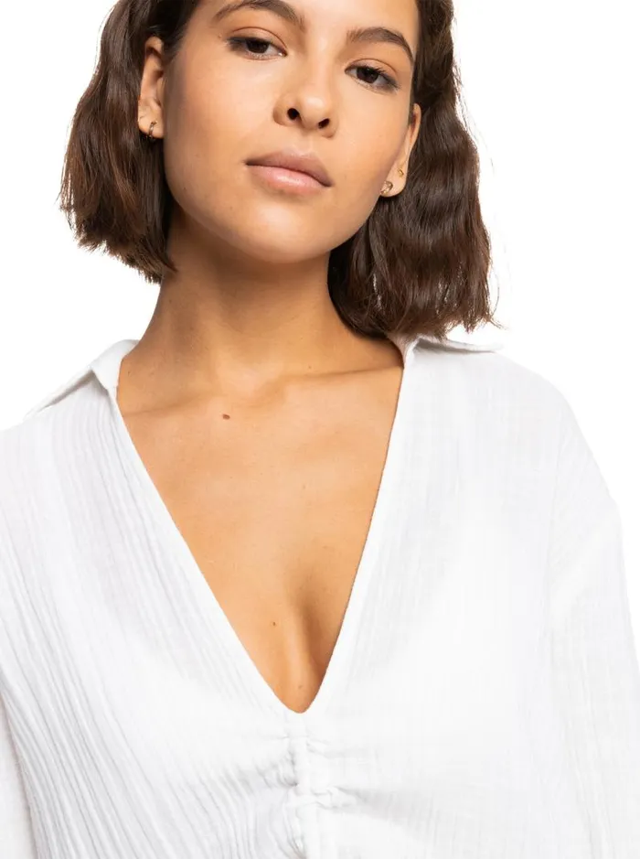 Roxy Cover Ups Sun And Limonade Shirt Dress Bright White 8211 Women