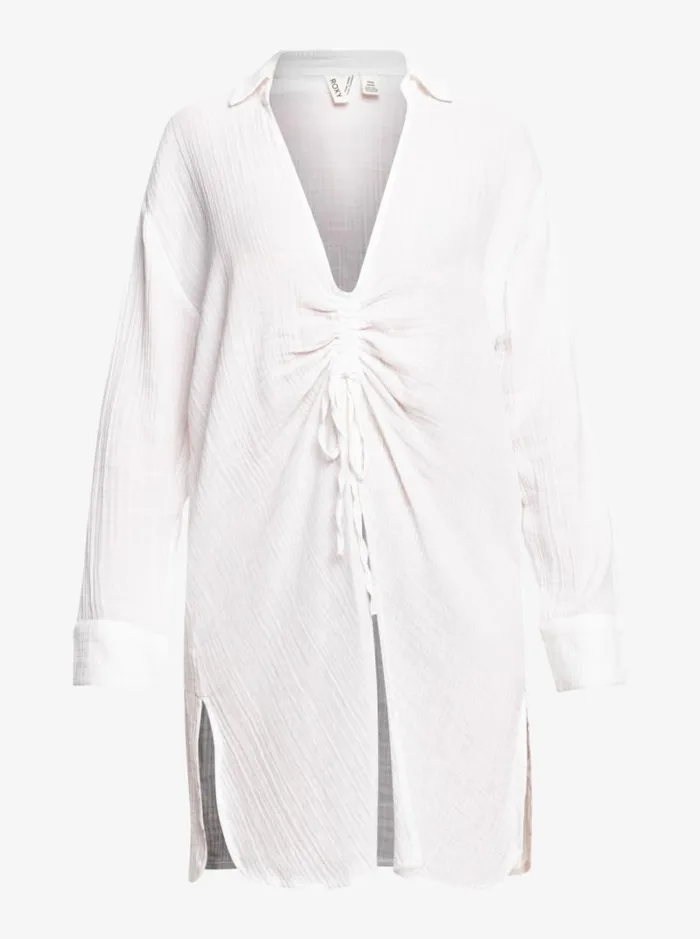 Roxy Cover Ups Sun And Limonade Shirt Dress Bright White 8211 Women