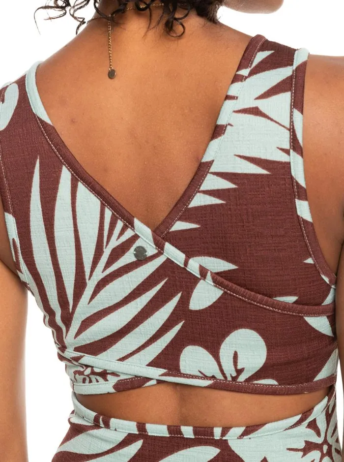 Roxy Dresses Good Keepsake Printed Midi Dress Bitter Chocolate Palmeria 8211 Women