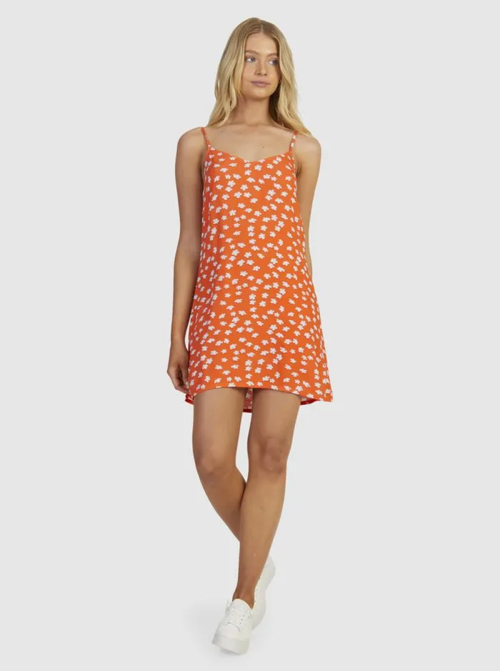 Roxy Dresses Shine A Light Slip Dress Tiger Lily Flower Rain 8211 Women