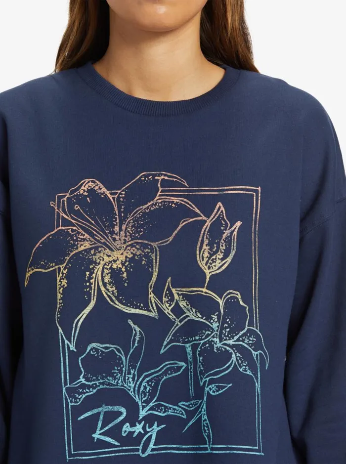 Roxy Fleece and Hoodies Morning Hike Sweatshirt Mood Indigo 8211 Women