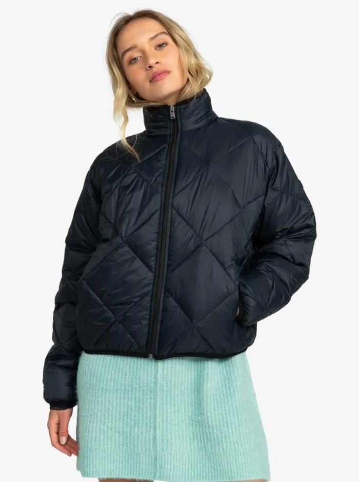 Roxy Jackets Wind Swept Lightweight Padded Packable Jacket Anthracite 8211 Women