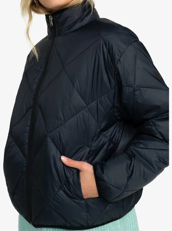 Roxy Jackets Wind Swept Lightweight Padded Packable Jacket Anthracite 8211 Women