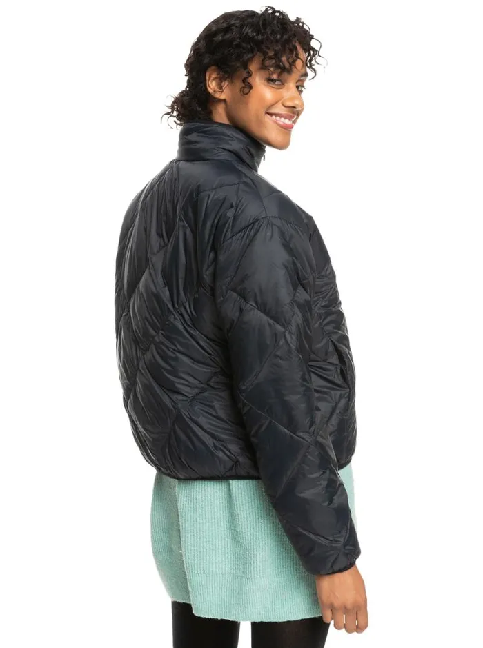 Roxy Jackets Wind Swept Lightweight Padded Packable Jacket Anthracite 8211 Women