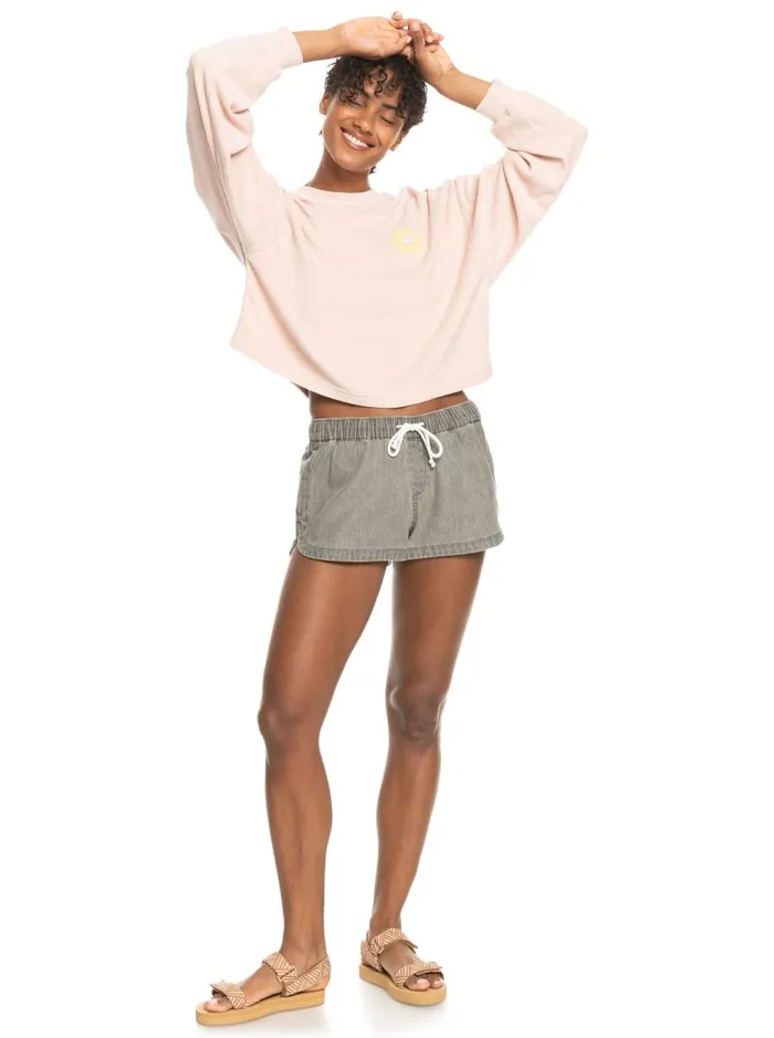 Roxy Shorts New Impossible Denim Shorts Light Grey 8211 Women Roxy Shorts New Impossible Denim Shorts Light Grey 8211 Women
