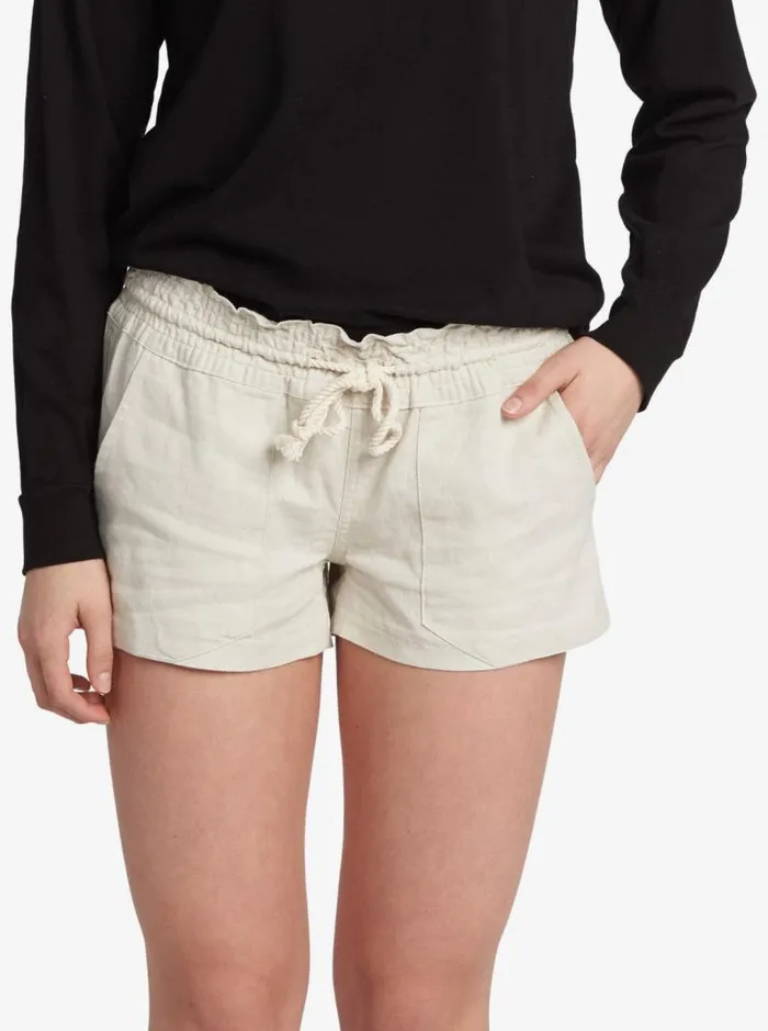 Roxy Shorts Oceanside Elasticized Shorts Stone 8211 Women Roxy Shorts Oceanside Elasticized Shorts Stone 8211 Women