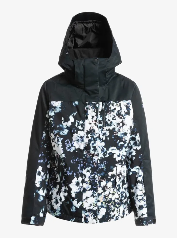 Roxy Snow Jackets Roxy Jetty Block Insulated Snow Jacket True Black Black Flowers 8211 Women Roxy Snow Jackets Roxy Jetty Block Insulated Snow Jacket True Black Black Flowers 8211 Women
