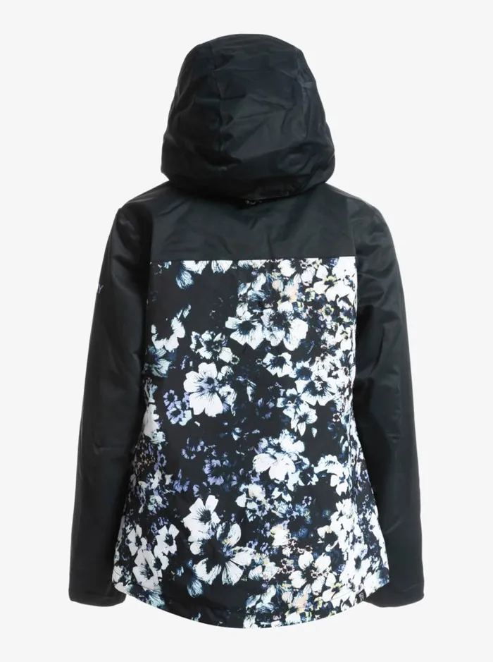 Roxy Snow Jackets Roxy Jetty Block Insulated Snow Jacket True Black Black Flowers 8211 Women Roxy Snow Jackets Roxy Jetty Block Insulated Snow Jacket True Black Black Flowers 8211 Women