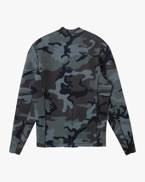Rvca 2mm Balance Back Zip Wetsuit Jacket Camo Surf Neoprene Tops