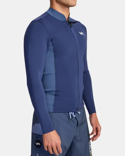 Rvca 2mm Balance Front Zip Wetsuit Jacket Navy Surf Neoprene Tops