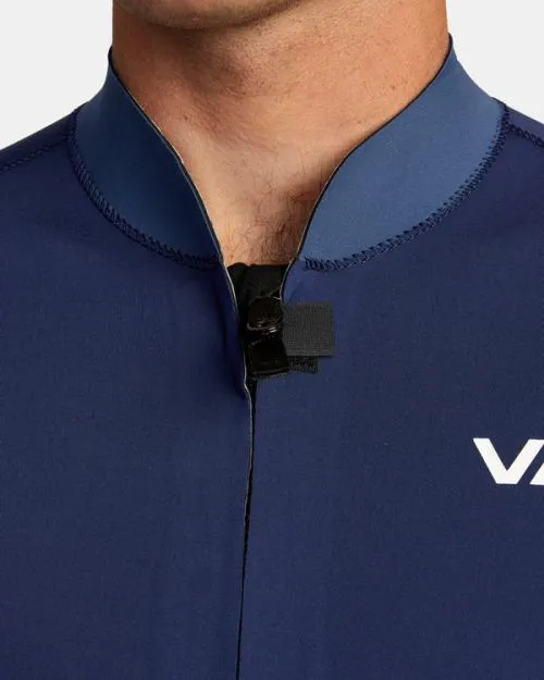 Rvca 2mm Balance Front Zip Wetsuit Jacket Navy Surf Neoprene Tops