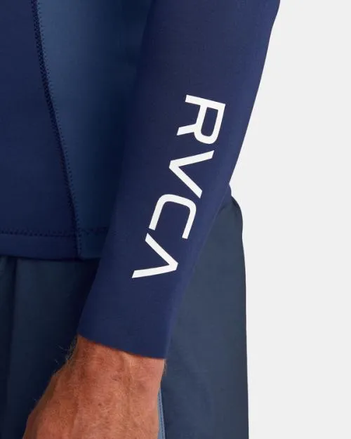 Rvca 2mm Balance Front Zip Wetsuit Jacket Navy Surf Neoprene Tops