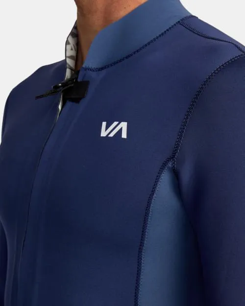 Rvca 2mm Balance Front Zip Wetsuit Jacket Navy Surf Neoprene Tops