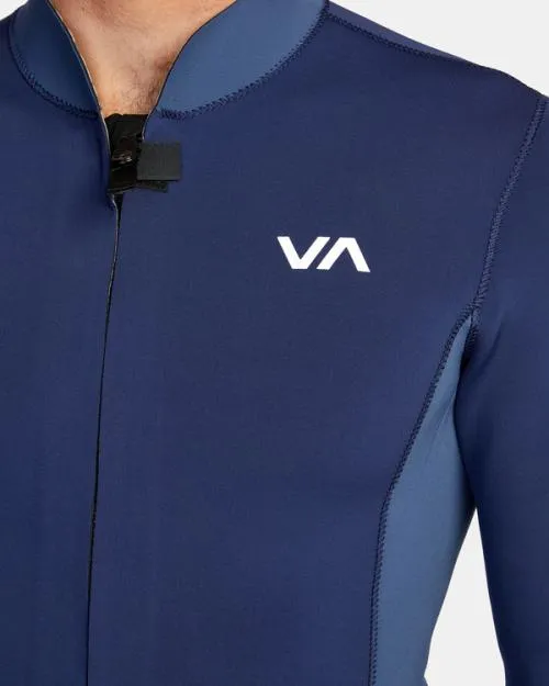 Rvca 2mm Balance Front Zip Wetsuit Jacket Navy Surf Neoprene Tops