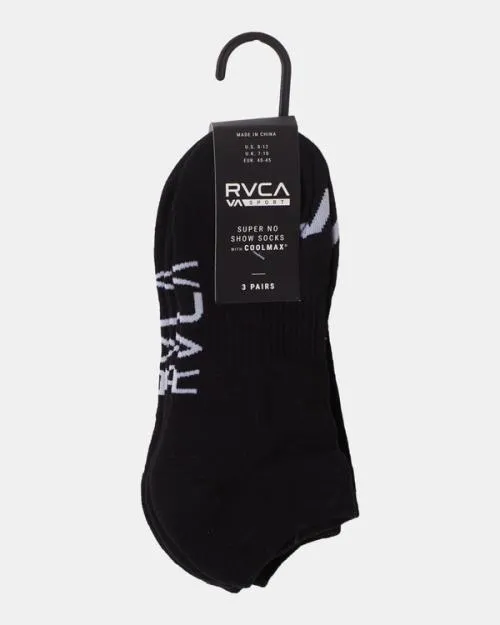 Rvca 3 Pack Sport Logo Super NoShow Socks Black SportWomenMen Other Accessories