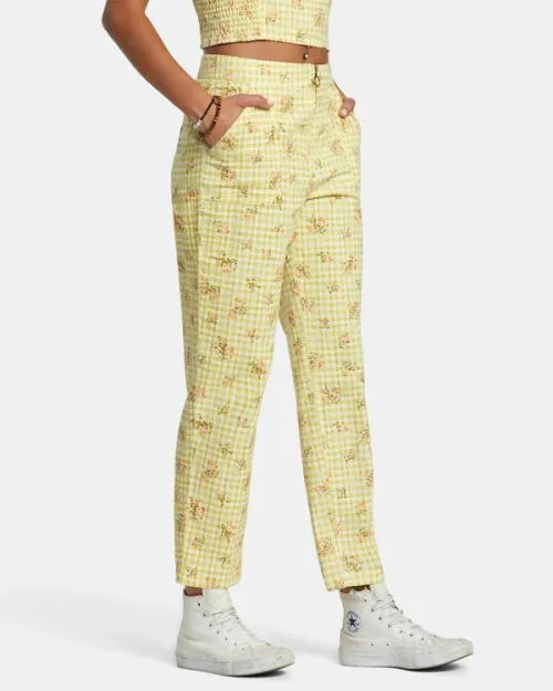 Rvca Anywhere Seersucker Pants Golden Women Pants