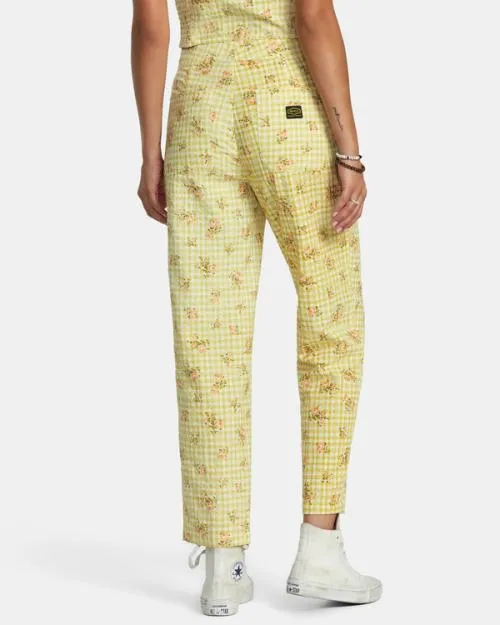 Rvca Anywhere Seersucker Pants Golden Women Pants