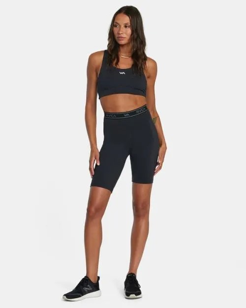 Rvca Base Biker Shorts 105034 Black SportWomen Athletic Shorts