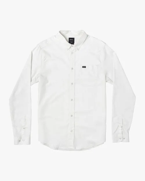 Rvca Boy039s Thatll Do Stretch Long Sleeve Shirt White Boys Shirts and Flannels