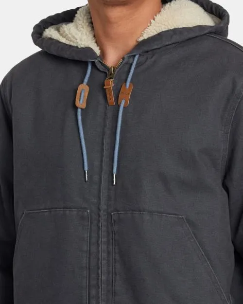Rvca Chainmail Sherpa Lined Jacket Garage Blue Men Jackets