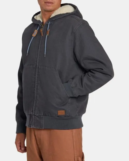 Rvca Chainmail Sherpa Lined Jacket Garage Blue Men Jackets