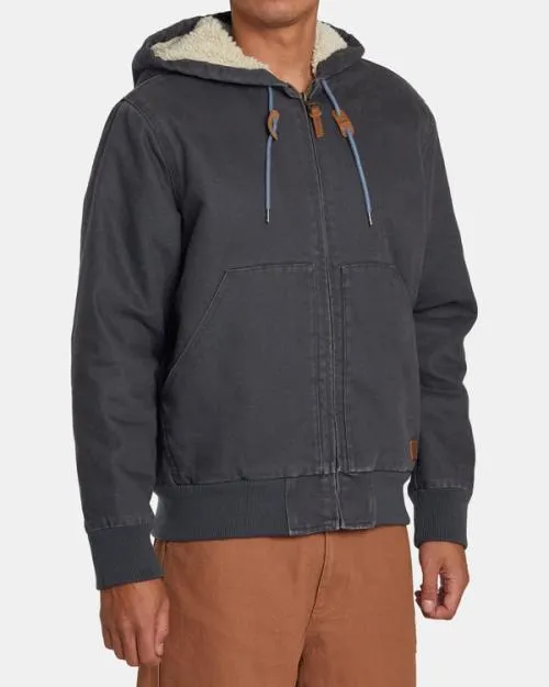 Rvca Chainmail Sherpa Lined Jacket Garage Blue Men Jackets