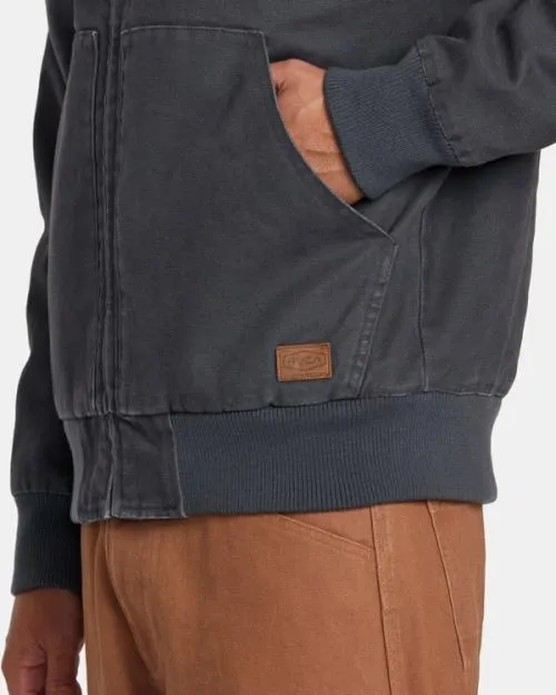 Rvca Chainmail Sherpa Lined Jacket Garage Blue Men Jackets