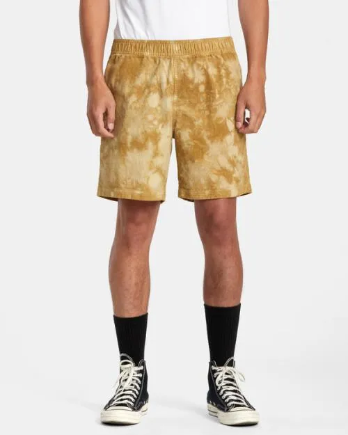 Rvca Civic Bleached 18034 Elastic Shorts Butterscotch Men Shorts and Hybrids