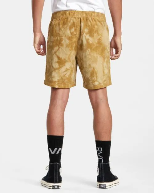Rvca Civic Bleached 18034 Elastic Shorts Butterscotch Men Shorts and Hybrids