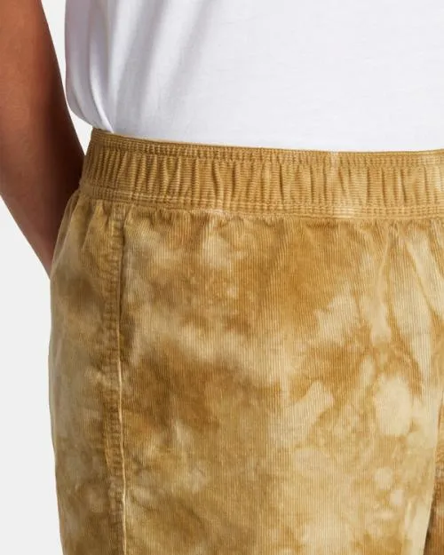 Rvca Civic Bleached 18034 Elastic Shorts Butterscotch Men Shorts and Hybrids