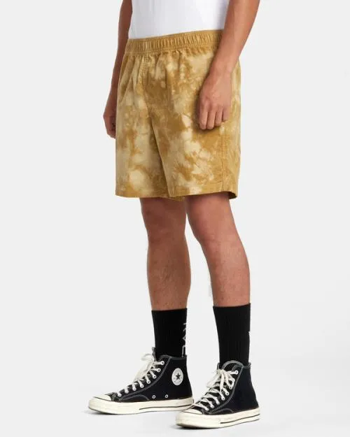 Rvca Civic Bleached 18034 Elastic Shorts Butterscotch Men Shorts and Hybrids