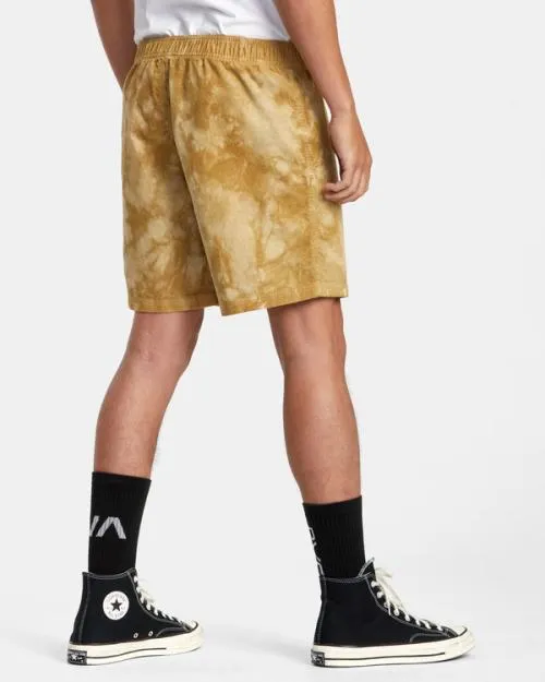 Rvca Civic Bleached 18034 Elastic Shorts Butterscotch Men Shorts and Hybrids