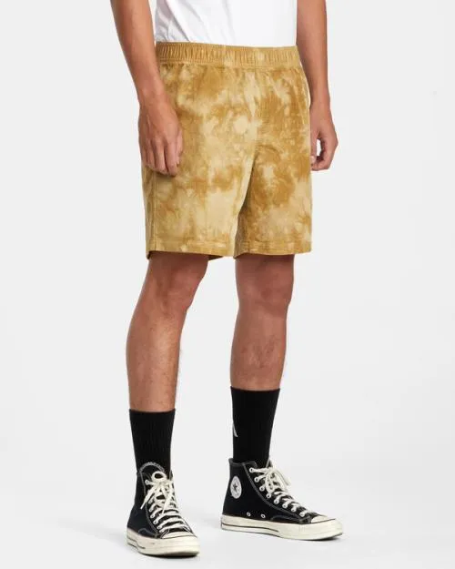 Rvca Civic Bleached 18034 Elastic Shorts Butterscotch Men Shorts and Hybrids