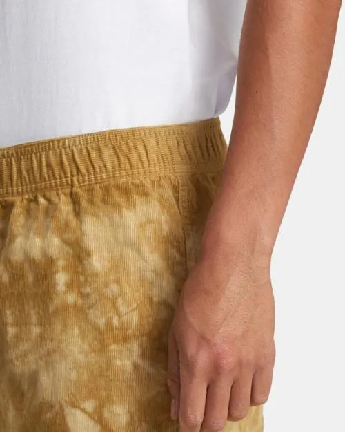 Rvca Civic Bleached 18034 Elastic Shorts Butterscotch Men Shorts and Hybrids
