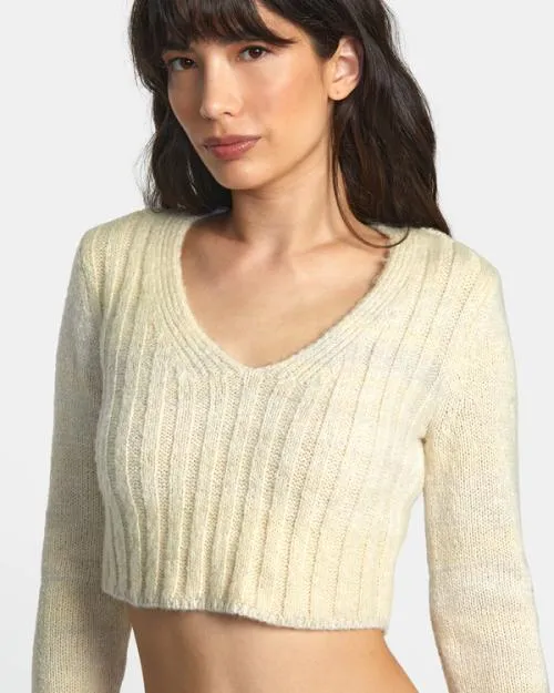 Rvca Destiny Sweater Latte Women Sweaters
