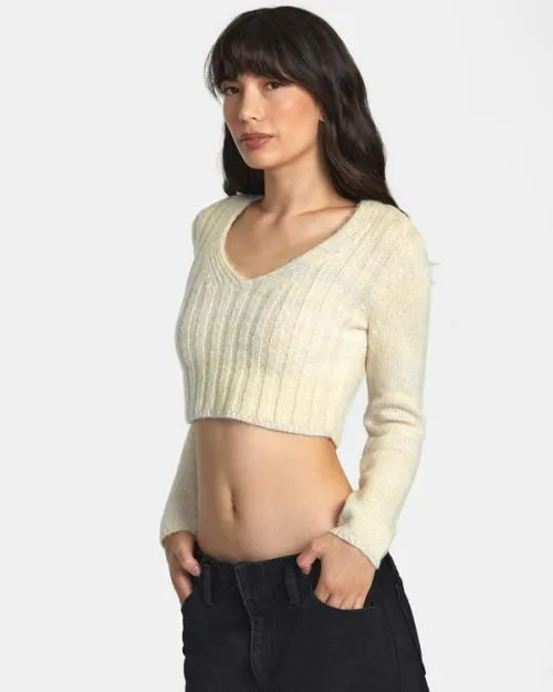 Rvca Destiny Sweater Latte Women Sweaters